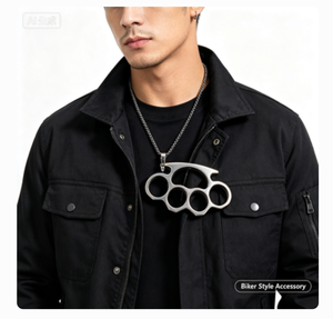 Collar con Colgante de Aleación de Zinc Estilo Punk Multicolor para Hombre, Listo para Enviar, Ideal para Motociclistas, Hombres del Hip-Hop y Fiestas - Product Image 6