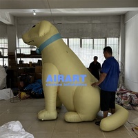 Fabrication de chien jaune gonflable de style dessin animé personnalisé, ballon de mascotte gonflable pour chiot à vendre