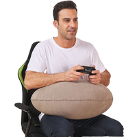 Oreiller gonflable multifonctionnel en demi-lune Conception spéciale pour la lecture et les jeux au bureau Supplément corporel en croissant paresseux