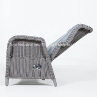 Joye Leisure Moderne Villa Garten PE-Rattan Verstellbarer Einzelsessel Outdoor-Möbel mit Aluminiumrahmen und Korbgeflecht-Rückenlehne