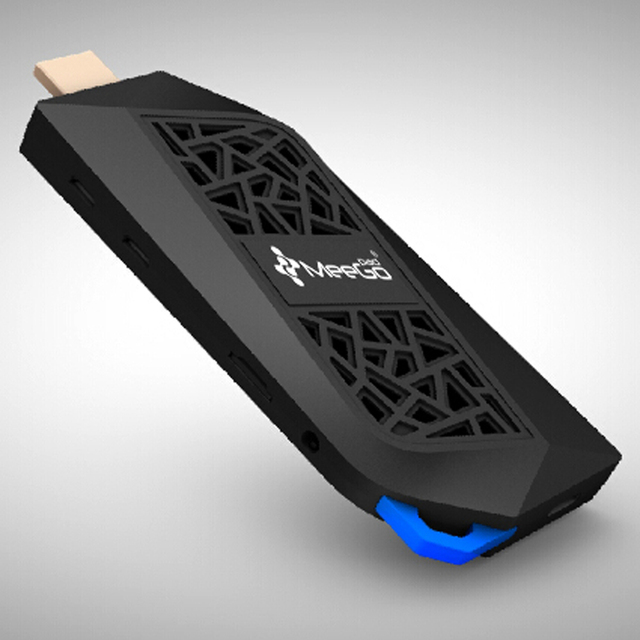 MEEGOPAD T08 Stick PC Black Win10 64G 5V/3A Quad CoreZ-8350 with Fan Low Power Portable Mini PC for Home Students Intel Chipset