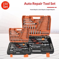 Kit d'outils de réparation automobile et de bricolage domestique OEM d'usine, 150 pièces, jeu de douilles à cliquet en acier au chrome-vanadium