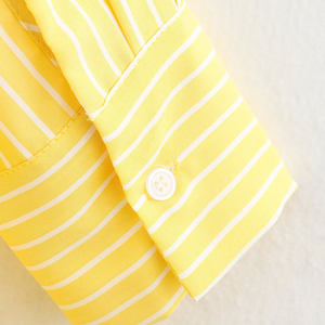 PB & ZA <span class=keywords><strong>donna</strong></span> 2025 estate camicette a strisce gialle moda Chic Vintage a maniche lunghe camicie femminili Blusas Chic top - Product Image 5