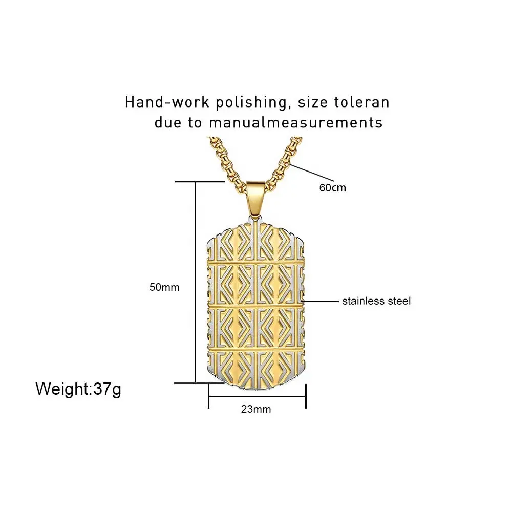 Wholesale Fashion Goth Gold Plated Pendant Set Customize Necklace Stainless Steel 316L For Man