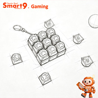 Smart9 Mechanical Switch Tester with Silicone Cat Paw Keycaps RGB Light Click Sound Keychain Fidget Toy for Kids Adults