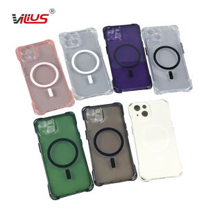 Coque antichoc transparente rigide avec chargement magnétique sans fil motif petite étoile, finition électroplaquée, support de <span class=keywords><strong>téléphone</strong></span> inclus (matériau PC) - Product Image 1