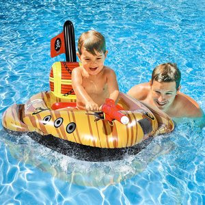 Inflatable <b>Pirate</b> <b>Ship</b> Float For Kids With Water Spray Pool <b>Toy</b> 111x105x76cm Outdoor Play - Product Image 1