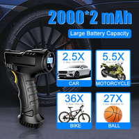 Portable 3665 Corded ABS Digital Pointer Car Air Compressor Tire Pump with LED Light & Emergency Light DC 12V