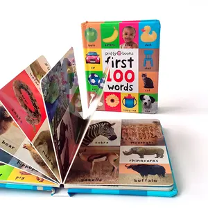 Buku Anak cetak pertama 100 buah papan buku belajar pendidikan kata papan buku untuk anak-anak