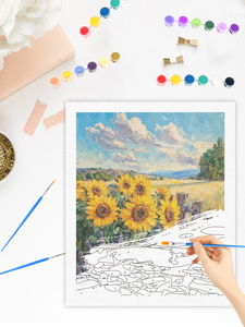 Kit <span class=keywords><strong>de</strong></span> <span class=keywords><strong>peinture</strong></span> par numéros pour adultes CHENISTORY, tournesols, image sur toile <span class=keywords><strong>acrylique</strong></span>, travaux manuels, décoration intérieure, cadeau - Product Image 3