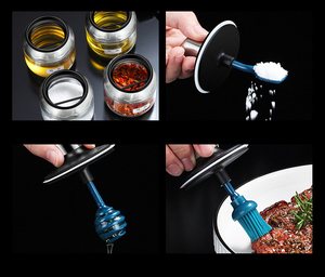 Aeofa 300ml 4 in 1 vaso di spezie in vetro di lusso nuovo Design con etichette a cucchiaio - Product Image 6
