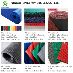 Factory Price Pvc Rubber Soft Custom Weight Vinyl Loop Cushion Carpet Floor Coil Mat Roll With Diamond Backing