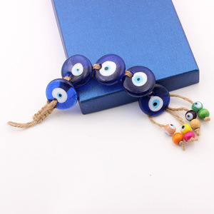 Tapiz de Pared de Ojos Azules Tejidos con Cuerda de Cáñamo, Tapiz de Ojo del <span class=keywords><strong>Diablo</strong></span> con Pequeños Ojos Coloridos - Product Image 3