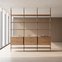 Étagère à livres modulaire en bois, étagères ouvertes, structure métallique, rangement de bureau, bibliothèque personnalisée