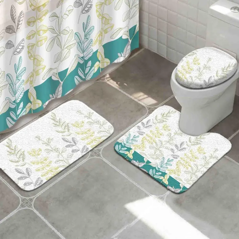 منتجات الحمام 3 قطعة تصاميم الساخن صور مطبوعة المضادة للانزلاق حمام المرحاض ماتس فوج الحمام