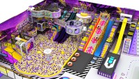 OEM ODM Komersial Kustom Buatan Sendiri Kolam Bola Seluncuran Besar Trampolin Lapangan Sepak Bola Taman Bermain Anak Dalam Ruangan untuk Pusat Perbelanjaan