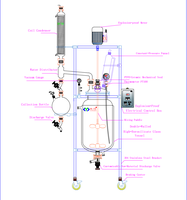 Réacteur en verre anti-corrosion avec cadre recouvert de PTFE pour les procédés de réaction acides et solvants, pompe à vide
