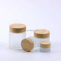 Capuchons à vis en bambou ou en bois imitant, 50 pièces, en verre, pour soins de la peau, 5g 10g 15g 20g 30g 50g 100g, vente en gros