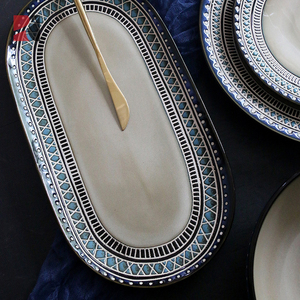 High Grade European Bohemian Rustic Porcelain <strong>Dinnerware</strong> <strong>Set</strong> <strong>for</strong> Hotel Restaurant Use Business Gift - Product Image 3