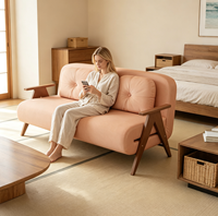 Canapé-lit pliant convertible OEM ODM, 3 tailles, couleur de tissu personnalisée, cadre en chêne, résistant aux griffures des chats, pour projet hôtelier VLranlife