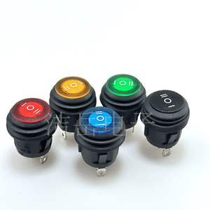 Interrupteur rond étanche pour bateau KCD1-105, 2 broches 2 positions avec lumière, 3 broches 3 positions, commande de direction, coque PA66 - Product Image 1