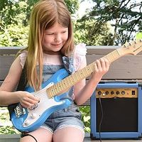 Children Electric Guitar Maple Neck Solid Wood Top Beginner-Friendly 30in Musical Instrument