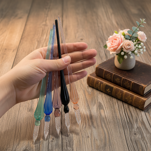Offre limitée : Ensemble de stylos à plume en verre de haute qualité pour cadeau <span class=keywords><strong>d</strong></span>'anniversaire – Achetez maintenant - Product Image 3