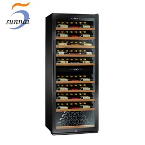 Refrigerador de vinho com 300 garrafas altas de alta qualidade, grande, com zona dupla, refrigerador de vinho