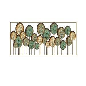 Decorazione Murale di Lusso in Ferro Battuto a Forma di Foglia per Soggiorno, Arte da <span class=keywords><strong>Parete</strong></span> per Arredamento Casa - Product Image 1