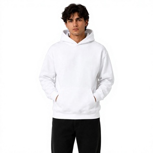 Sudadera con Capucha Blanca Lisa 2026, con Logotipo Bordado Personalizado en el Pecho, Sudadera de Alta Calidad, 100% Algodón Felpa, para Hombre - Product Image 1
