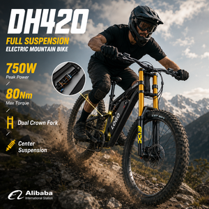 Bicicleta Eléctrica de Montaña DH420 con Doble Suspensión, 750W, 20AH, 50km/h, 80KM de Autonomía, Neumáticos Resistentes para Todo Terreno - Product Image 1