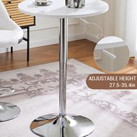 Vente en gros de table à manger moderne et luxueuse Table de bar à hauteur réglable avec dessus rond Mobilier de maison en MDF pour l'entrée