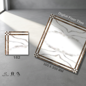 Cream 30x30cm Digital Printed Ceramic Floor <b>Tiles</b> Glossy Glazed Commercial Building Flooring - Product Image 6