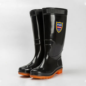 Bottes de pluie en caoutchouc, industrie de la pêche, hommes et femmes, fabricant de PVC, vente en gros, imperméables, noires, unisexes, mi-hautes, en maille - Product Image 1