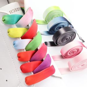 Vente en gros de lacets de chaussures de sport tendance, lacets plats colorés arc-en-ciel, lacets de course de 1,2 cm de large - Product Image 1