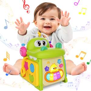 <span class=keywords><strong>Cube</strong></span> d'activités polyédrique mobile à huit faces, crocodile, multifonctionnel, en plastique, machine musicale et d'histoires, jouet pour bébé - Product Image 1