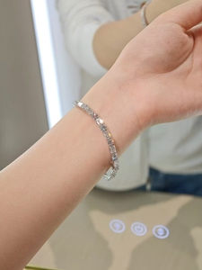 Regalo <span class=keywords><strong>di</strong></span> San Valentino per Coppie, Bracciale in Oro Massiccio 22K 18K 14K 10K 9K con Diamanti Coltivati in Laboratorio DEF VVS-VS Certificati IGI, Lussuoso - Product Image 6