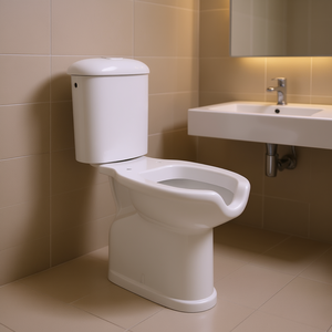 Inodoro con descarga a pared y cisterna monobloque para personas con discapacidad, 78.4 cm de largo, 40.8 cm de ancho, 54.7 cm de alto - Product Image 3