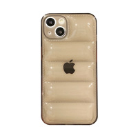 Coque de téléphone transparente couleur unie style doudoune pour iPhone 17 16 15 Pro Max 12XS, étui de protection pour 11Pro Max 13 12