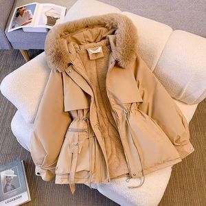 Long <span class=keywords><strong>manteau</strong></span> en <span class=keywords><strong>duvet</strong></span> de polyester pour femmes avec logo personnalisé pour l'hiver, fourrure chaude, trench ample, veste d'extérieur - Product Image 4