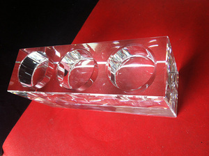 Tavolo da pranzo Solido Candeliere Di Cristallo Cubo di Cristallo Supporto di Candela candela Trasparente titolari - Product Image 5