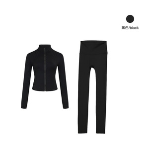 Set Giacca Corta Sportiva Traspirante Wintu 3XL con Cintura Elastica, Abbigliamento <span class=keywords><strong>Fitness</strong></span> con Logo, Cerniera Dorata, Motivo Tinta Unita, Abbigliamento Yoga - Product Image 6