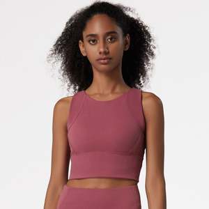 Soutien-gorge de sport à col <span class=keywords><strong>haut</strong></span> avec logo personnalisé pour femmes Débardeur de fitness respirant de grande taille pour la course et le yoga Position du logo avant antichoc - Product Image 6