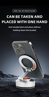 Support de téléphone pour tableau de bord de voiture, ventouse magnétique, support tout métal réglable à 720° pour iPhone 16 15 14 Series