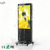 Affichage numérique double face extérieur étanche IP66, haute luminosité 1800 nits, alimenté par batterie, lecteur publicitaire LCD portable