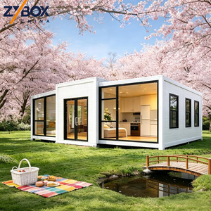 Casa Contenedor Expandible <span class=keywords><strong>de</strong></span> 20 pies Completamente Amueblada, Blanca, Prefabricada, Modular, con Cocina Abierta y Sala <span class=keywords><strong>de</strong></span> Estar, Lista para Habitar - Product Image 1