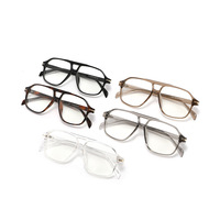 Lunettes de soleil carrées à double pont pour femmes, style pilote, protection UV400, anti-lumière bleue, monture en T, protection solaire tendance