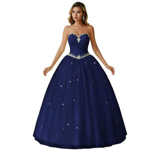 Vestido de Noche de Gala para Mujer Azul Rey Escote Corazón de Tul para Quinceañera Talla Grande Antiestático Natural Alto para Bodas - Product Image 4