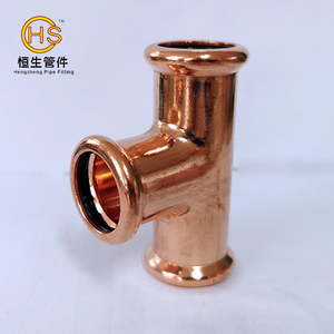 HS Tee Copper Press Fittings M profile China Supplier Plumbing Pipe Copper Fittings