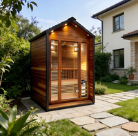 Ruang Sauna Uap Modern Kayu Solid Hemlock Elektrik Kustom untuk 2-6 Orang, Panel Kontrol Komputer, Pemasangan Mudah, Cocok untuk Vila